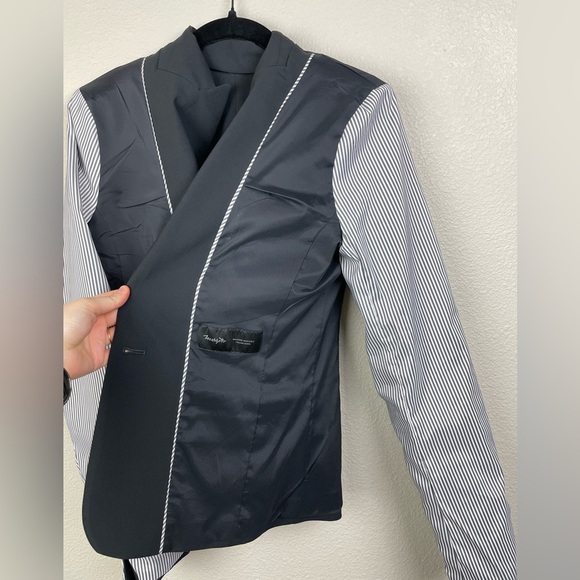 Banana Republic Women's 2 TALL Black Italian Washable Wool Blazer Coat 267508 - Picture 9 of 16